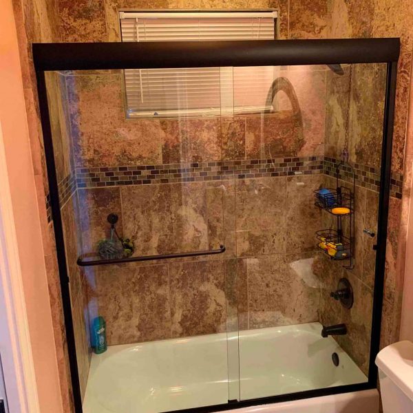 A simple shower glass door installed