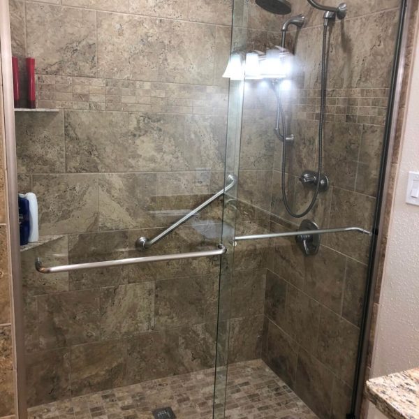 A modern and elegant shower door