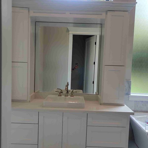 A big mirror for luxurious bathroom