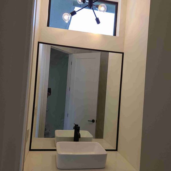 A big mirror for elegant bathroom